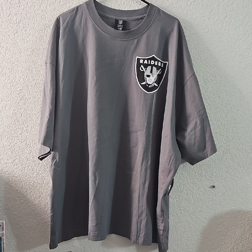New Era NFL Raiders Charcoal Short Sleeve Tee Team Apparel New With Tags